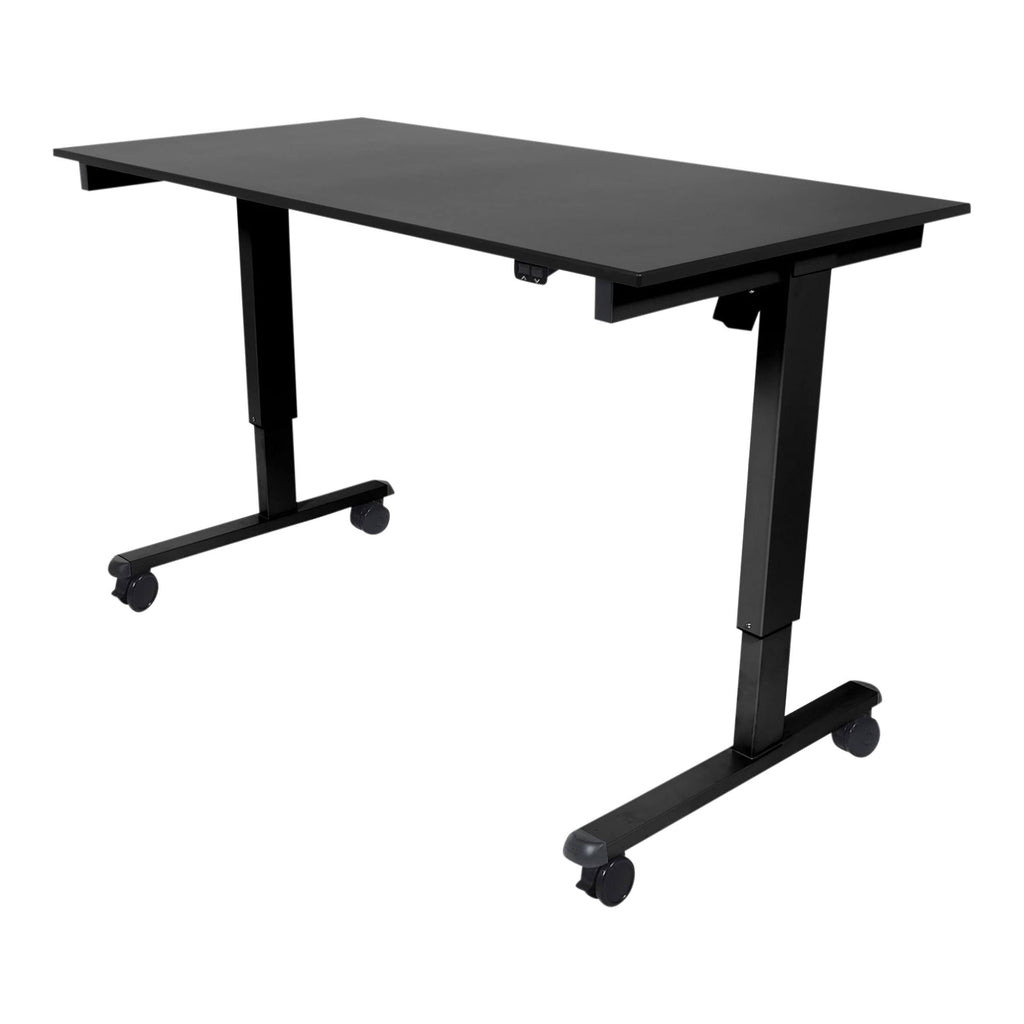 Electric Adjustable Height Standing Desk with Programmable Memory, Black Frame Black Matte Top, 60x22 wide V602