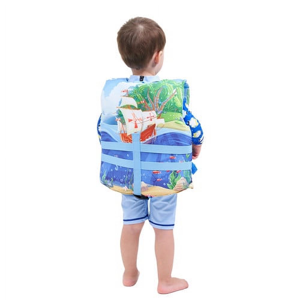 Kids Swimming Life Vest Cartoon Animals Print Life Jacket With Lockable Buckles O824