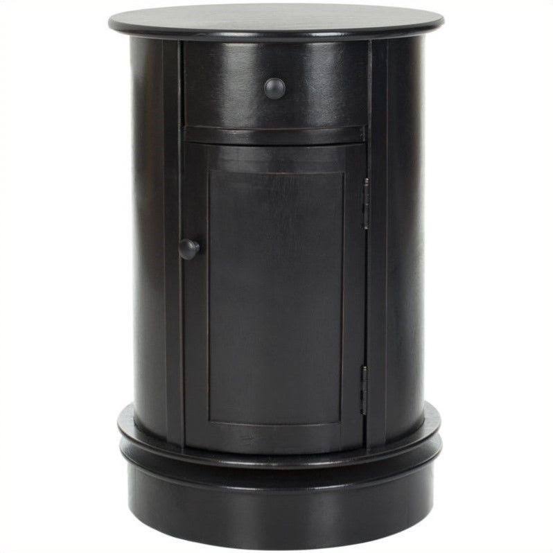Black Wood Oval Cabinet K54271