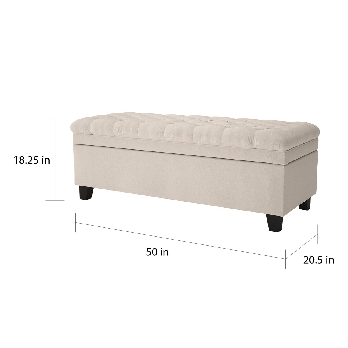 Tufted Fabric Storage Ottoman Bench A620