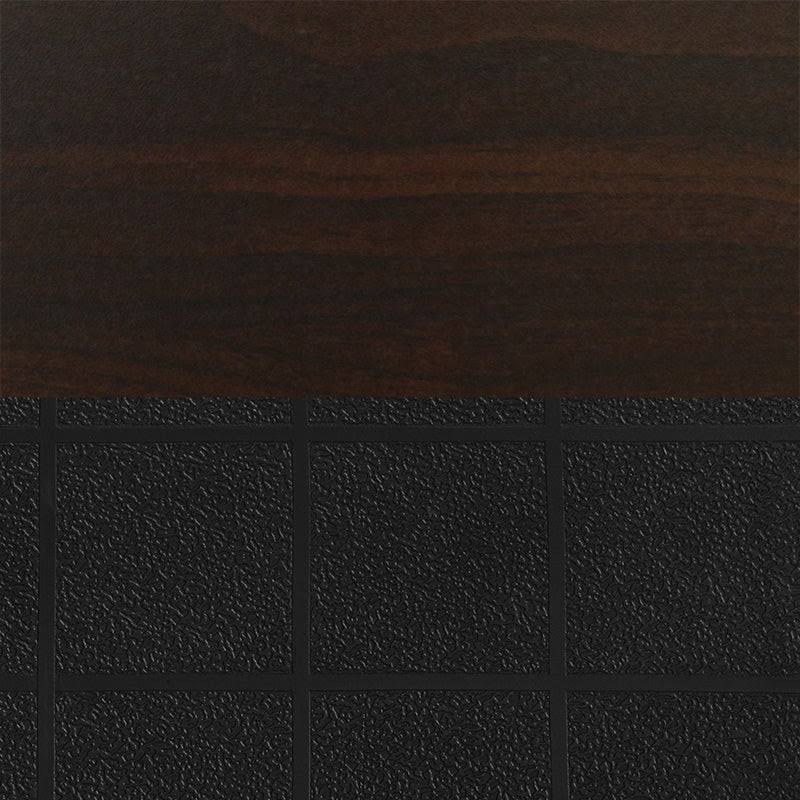 48x22 x 24x22 Height Adjustable Mobile Classroom Table - Mocha Walnut & 2 Stack Chairs - Black W72866
