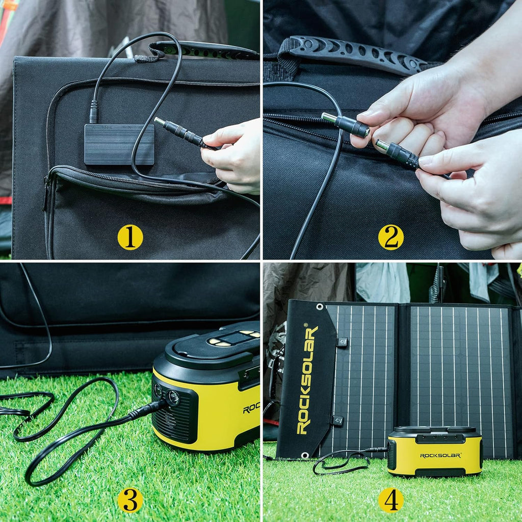60 Watt Foldable Monocrystalline Solar Panel Kit with 12V DC/USB/USB C PD Outlets Z3784