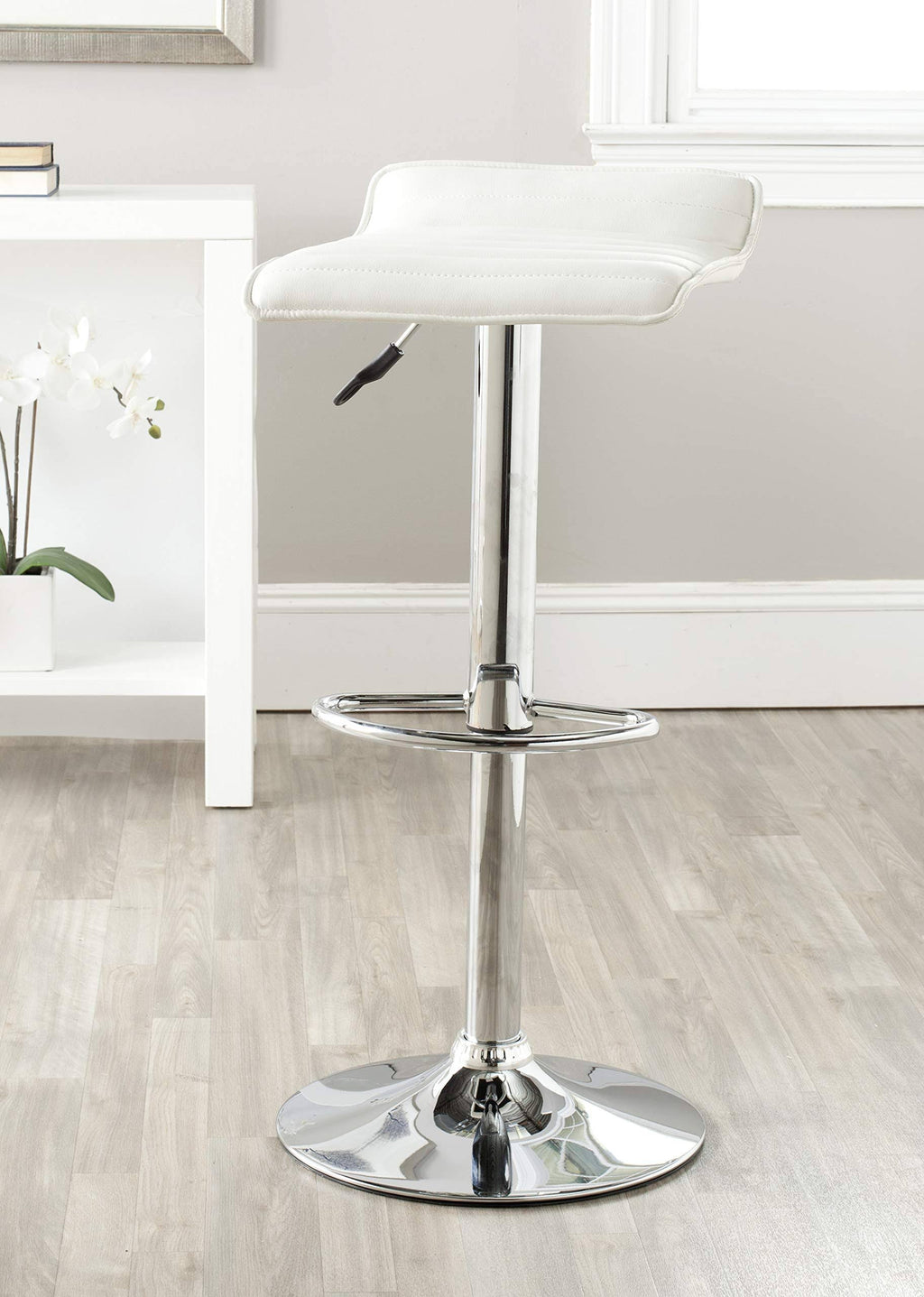 White Swivel Bar Stool S6587