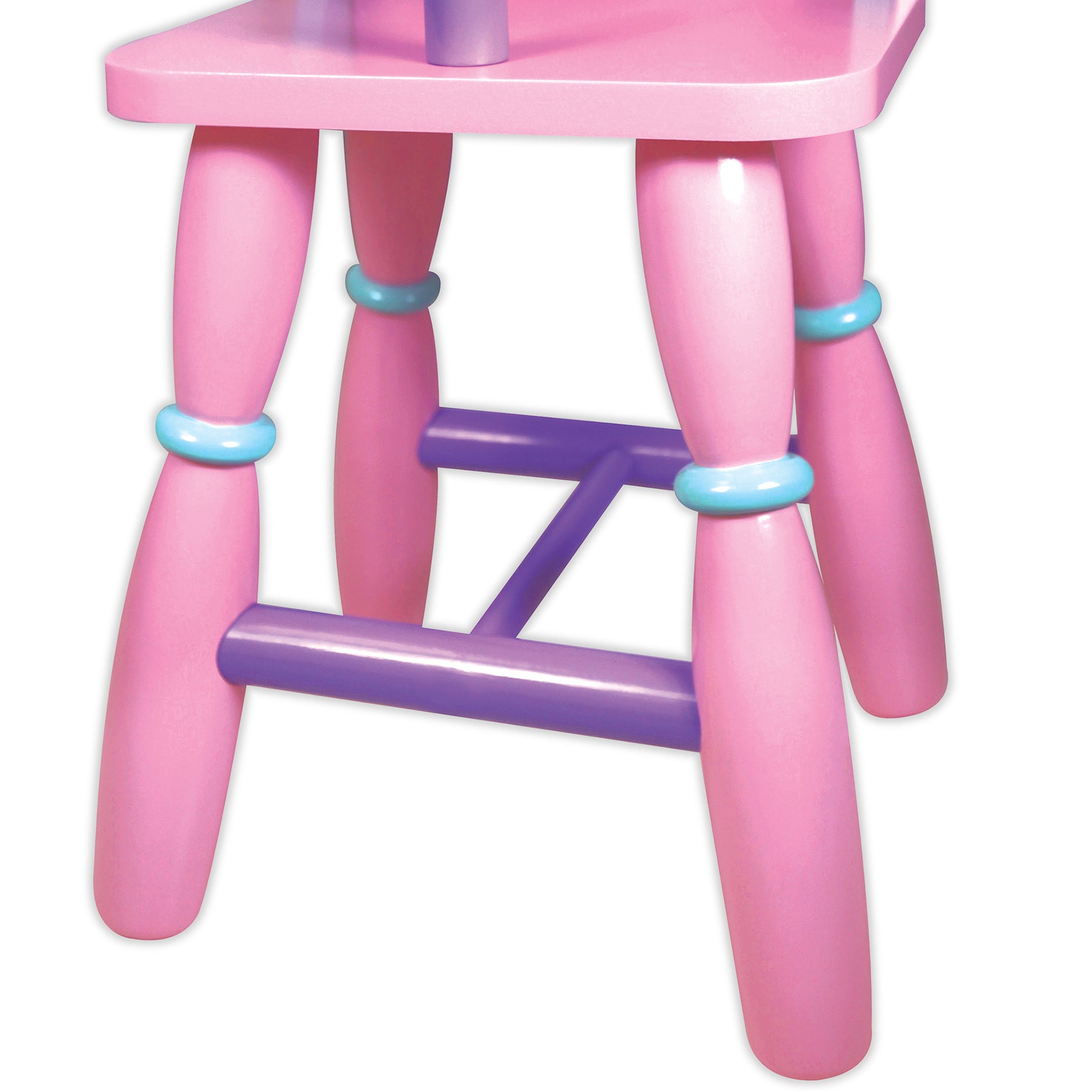 Pink Wooden Baby Doll High Chair O24592