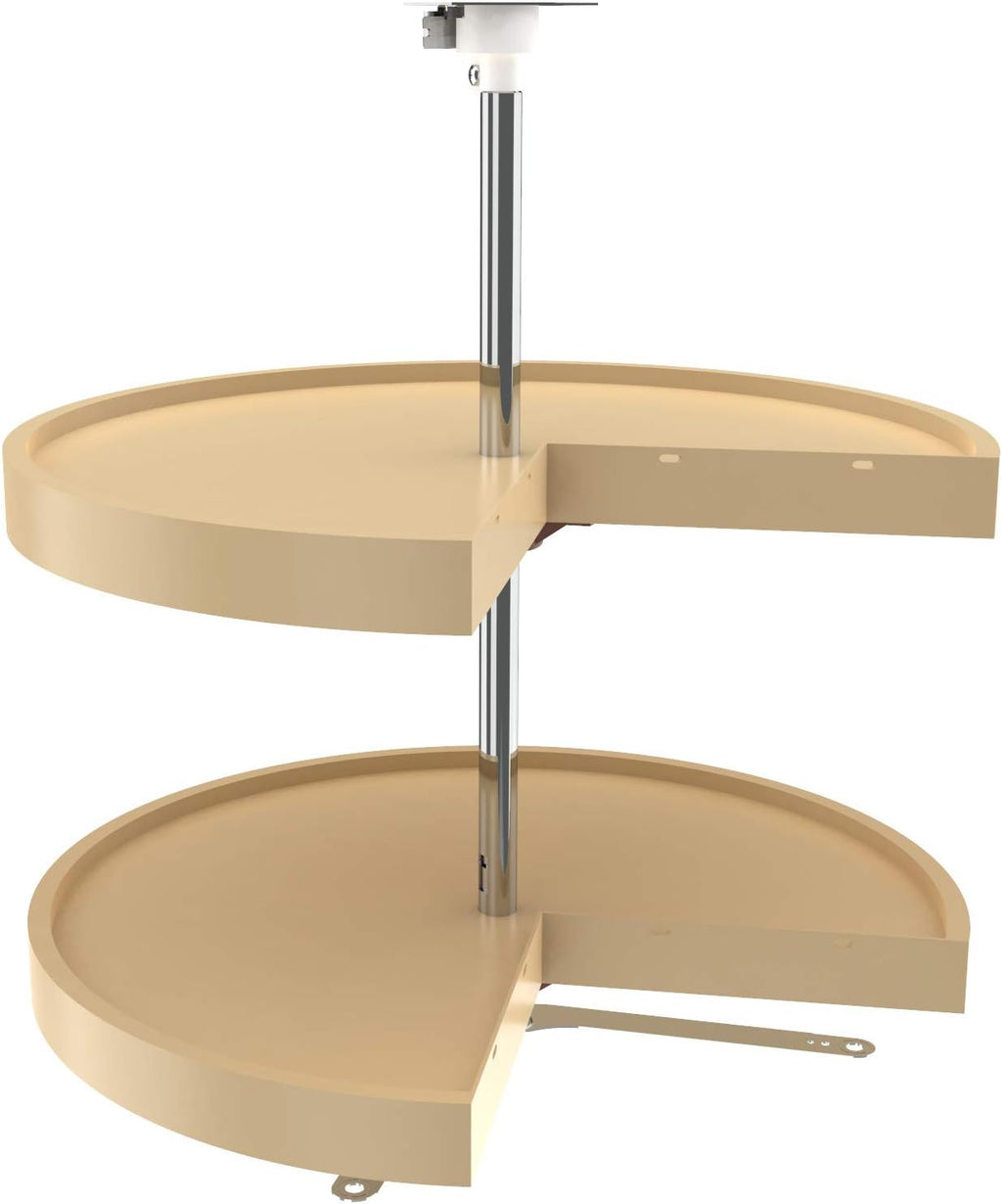Almond Polymer Pie-Cut Cabinet Lazy Susan 2-Shelf P7306
