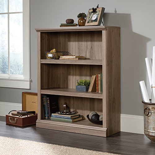 Salt Oak Finish Computer Desk with Hutch and 3-Shelf Bookcase X914348