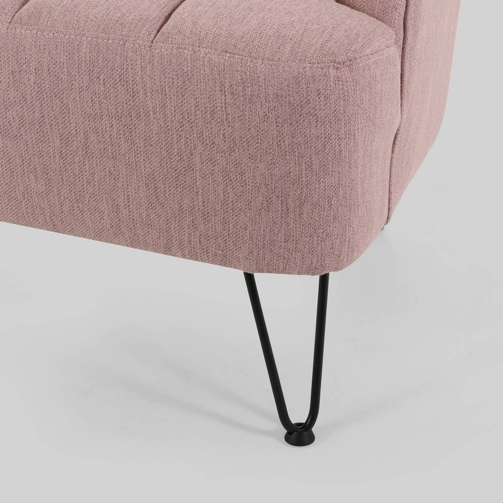 Light Blush Polyester Fabric Loveseat with Hairpin Legs Y263509