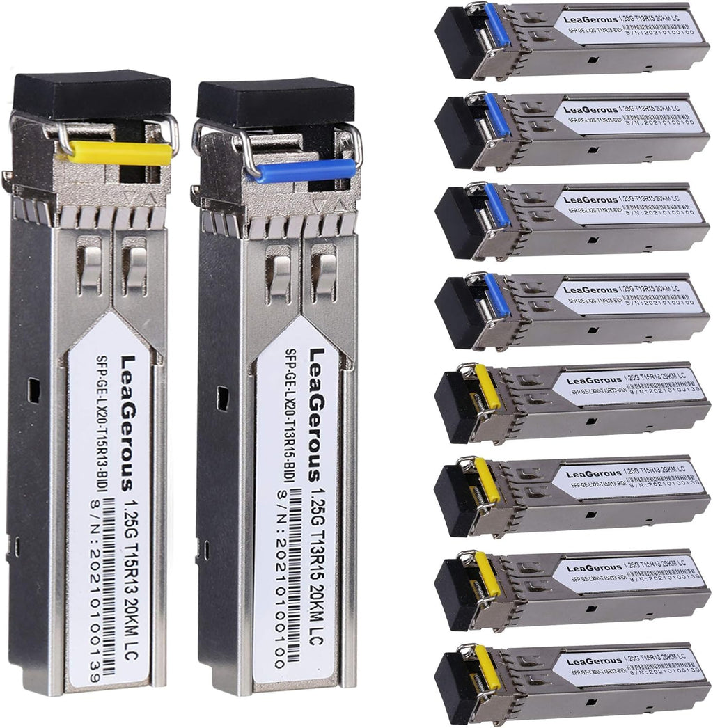 10Pcs Multi-Mode SFP 1.25 Gigabit Network Transceiver Module, LC Duplex 1000BASE-SX Dual Fiber SFP 500m 850nm Pack of 2 C4107
