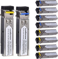 10Pcs Multi-Mode SFP 1.25 Gigabit Network Transceiver Module, LC Duplex 1000BASE-SX Dual Fiber SFP 500m 850nm Pack of 2 C4107