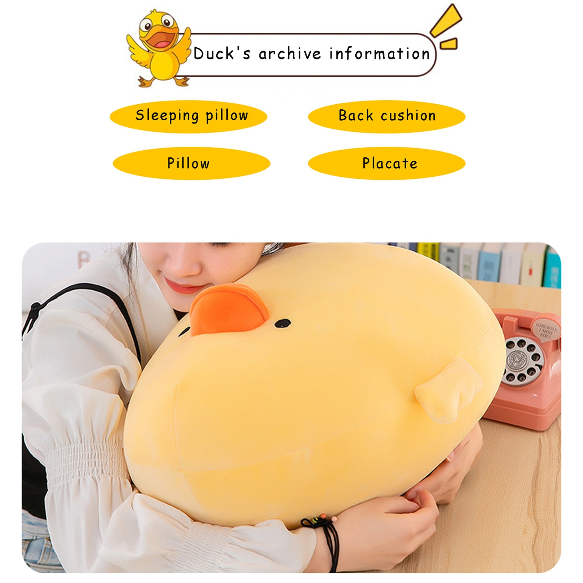 Cartoon Duck Stuffed Plush Doll Soft Pillow Toy H603