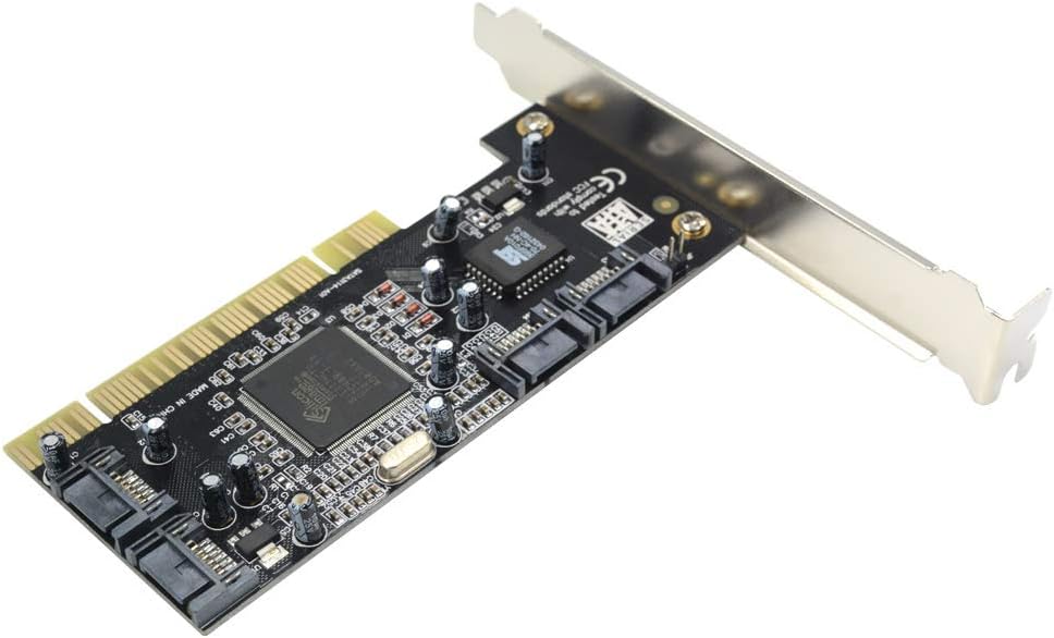 4 Ports PCI SATA Raid Controller Internal Expansion Card with 2 Sata Cables Y274685