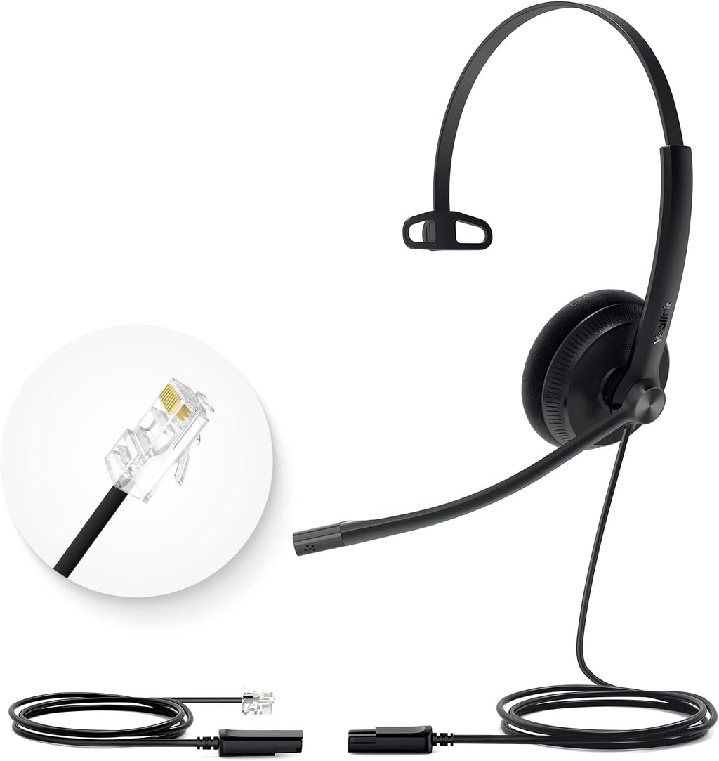 YHS34-DUAL Black Wired Headset with Microphone I6193