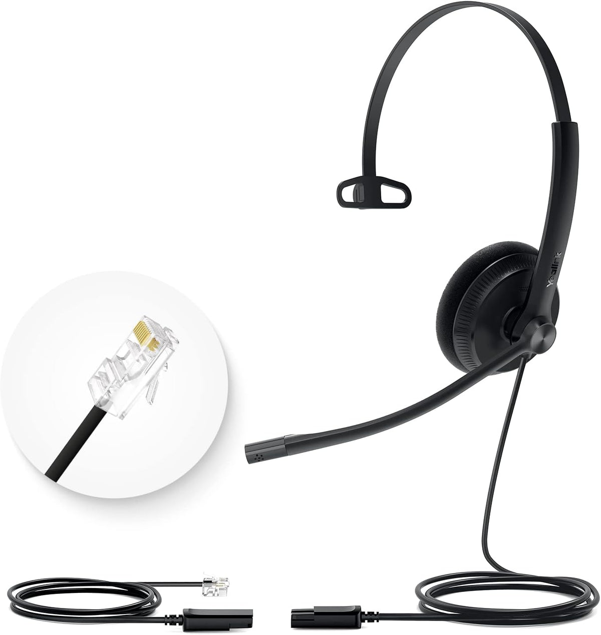 YHS34-DUAL Black Wired Headset with Microphone I6193