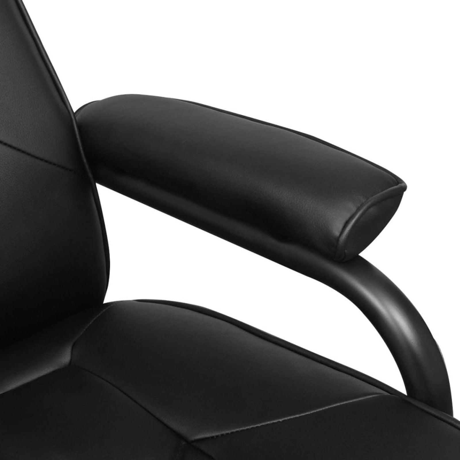 Black Faux Leather Adjustable Recliner Chair with Footstool G40635