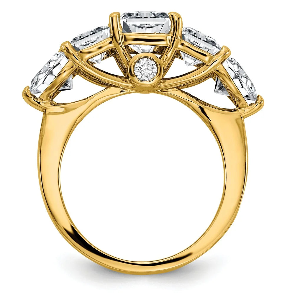 14K Yellow Gold Moissanite Ring, Size 8 F60028