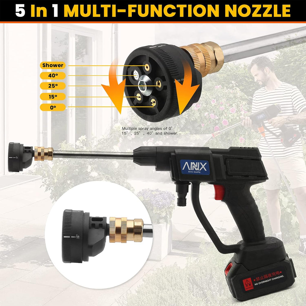 Cordless Electric Pressure Washer with 2PCS Portable Battery, 450PSI O783