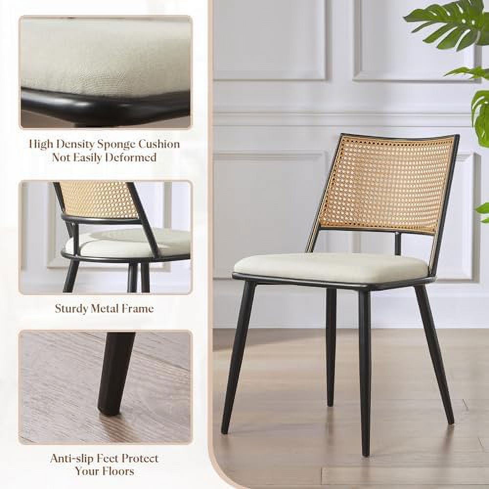 Rattan Dining Chairs with Metal Frame and Rattan Backrest M9990