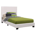 White Upholstered Twin Platform Bed L180006