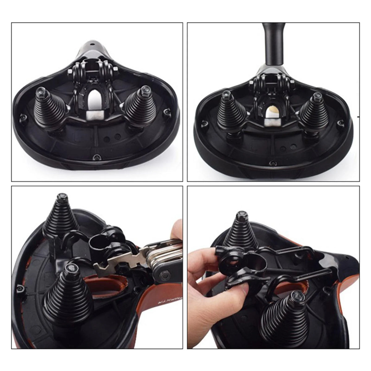 Brown Gel Waterproof Bike Seat Cushion with Taillight G614