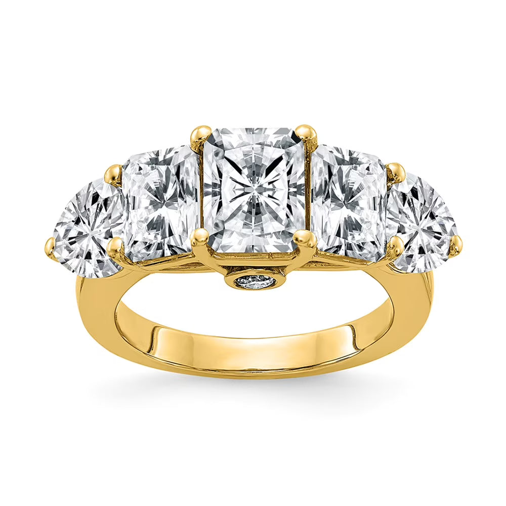 14K Yellow Gold Moissanite Ring, Size 8 F60028