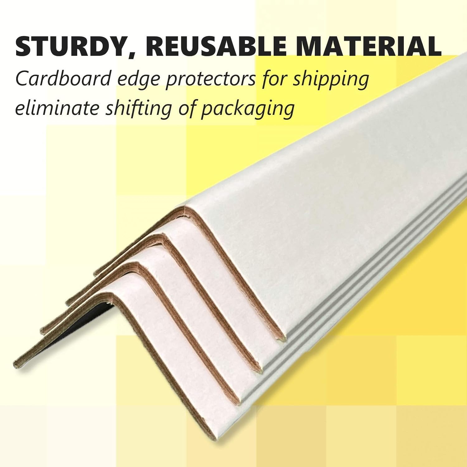 Cardboard Edge Protector 2” X 2” X 36”, Pack of 50 – White Kraft Corner Protectors for Shipping – Pallet Edge Protector I362
