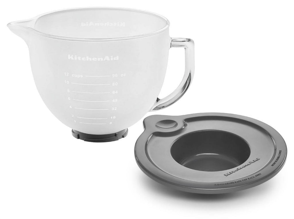 Frosted Glass Bowl with Lid, 5-Quart J573246