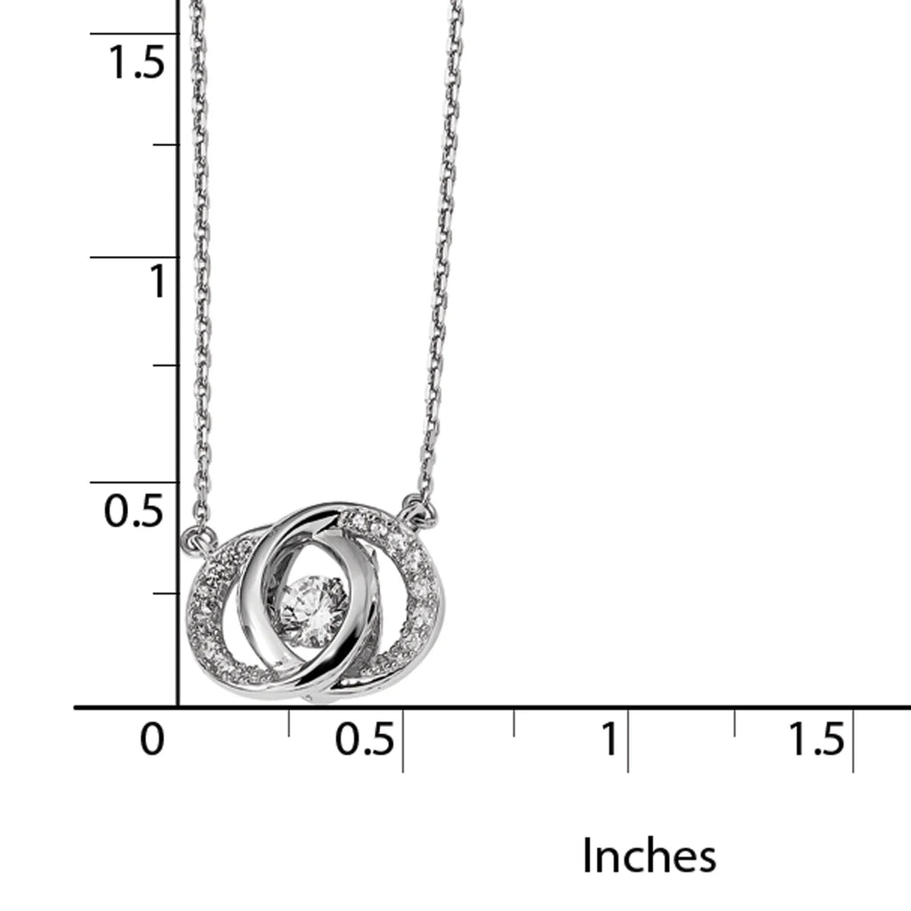Sterling Silver Platinum-plated Swarovski Cubic Zirconia Necklace with Two 1-inch Extension N217
