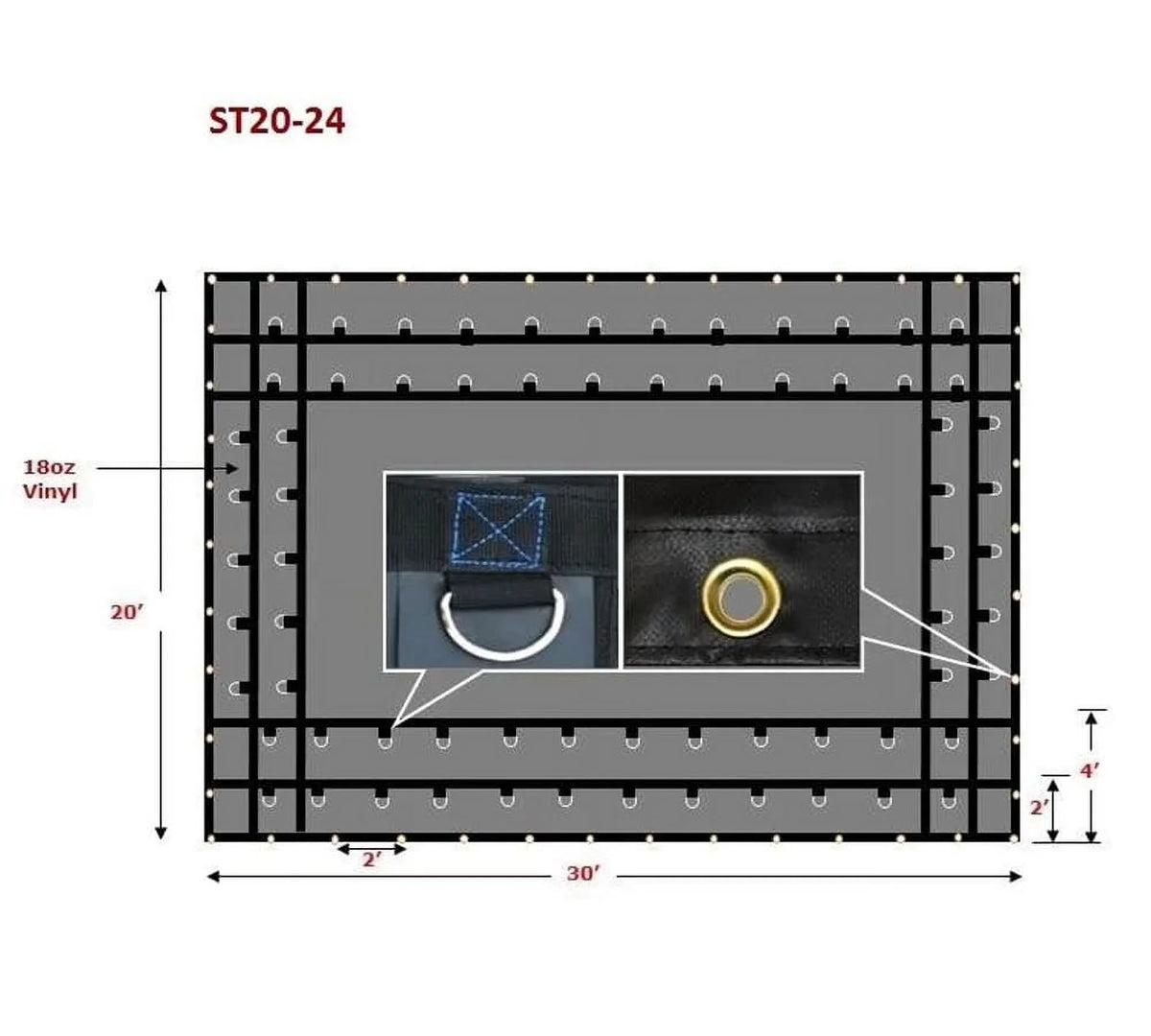 2 Pack 20' x 24' Heavy Duty Flatbed Truck Tarps W36862