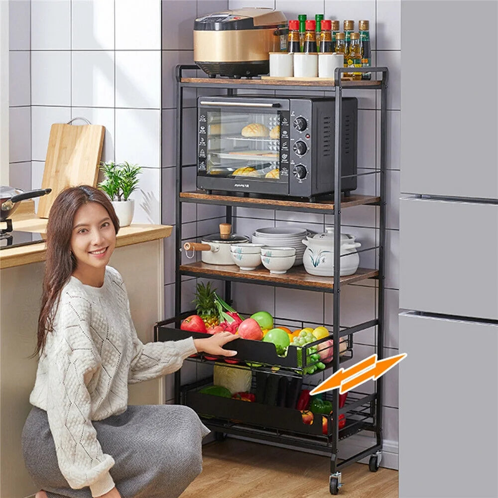 4-Layers Kitchen Storage Rack Microwave Oven Shelf Stand F907