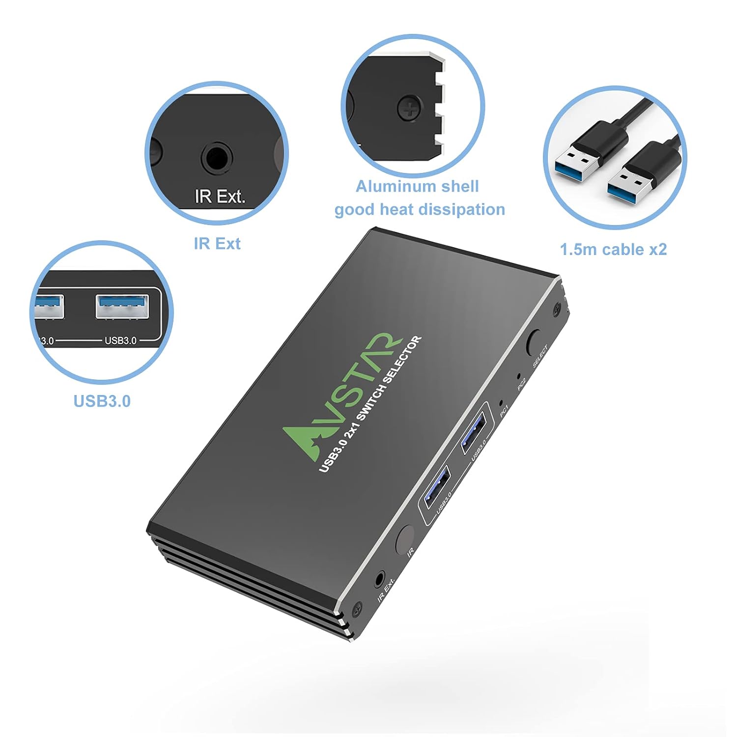 4 Port USB 3.1 3.0 KVM Switch with IR Remote Control T867732