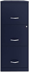 3 Drawer Metal Vertical File Cabinet with Lock in Navy D479