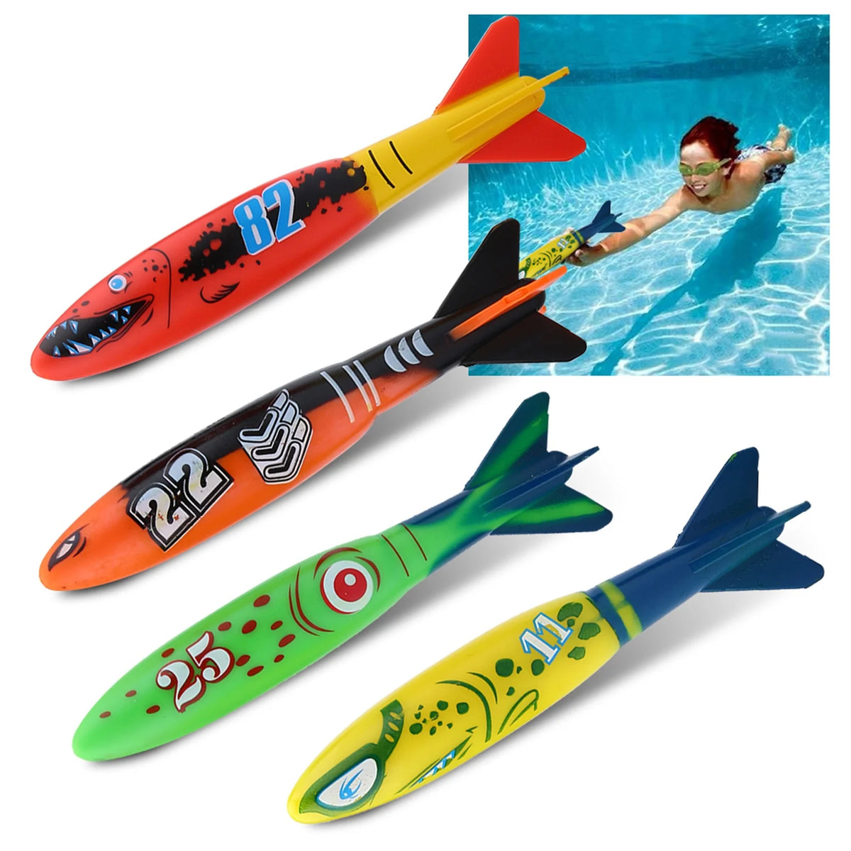 4pcs Swimming Pool Diving Toys Y3304