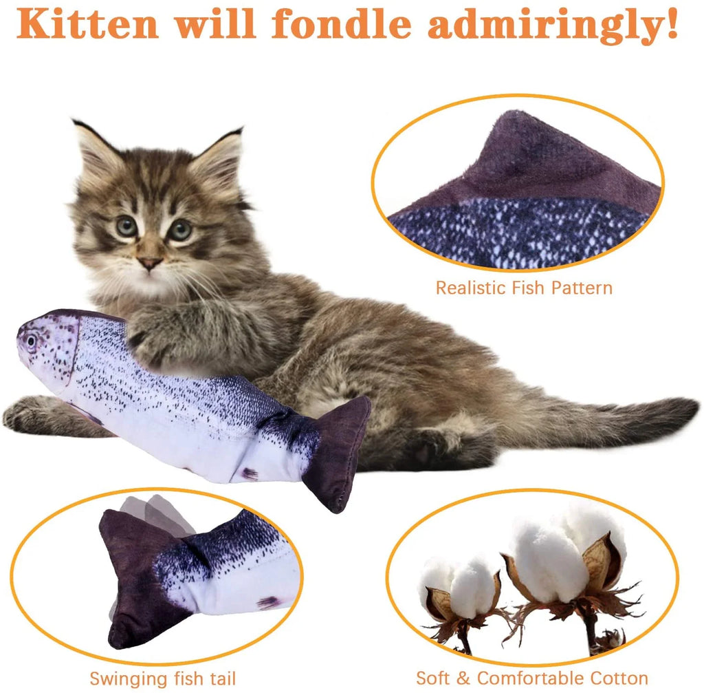Electric Moving Wagging Fish Cat Toy F693854