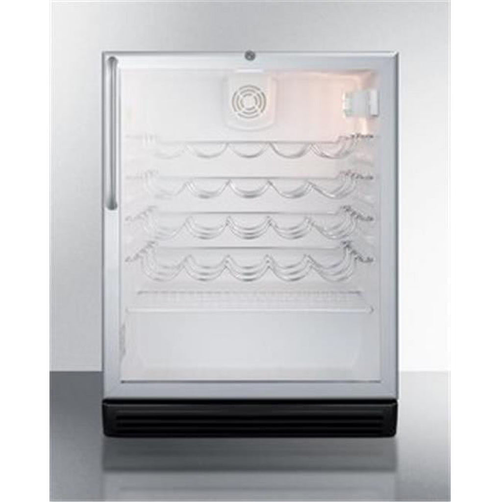 Black Glass Door Wine Cellar with Lock G892813