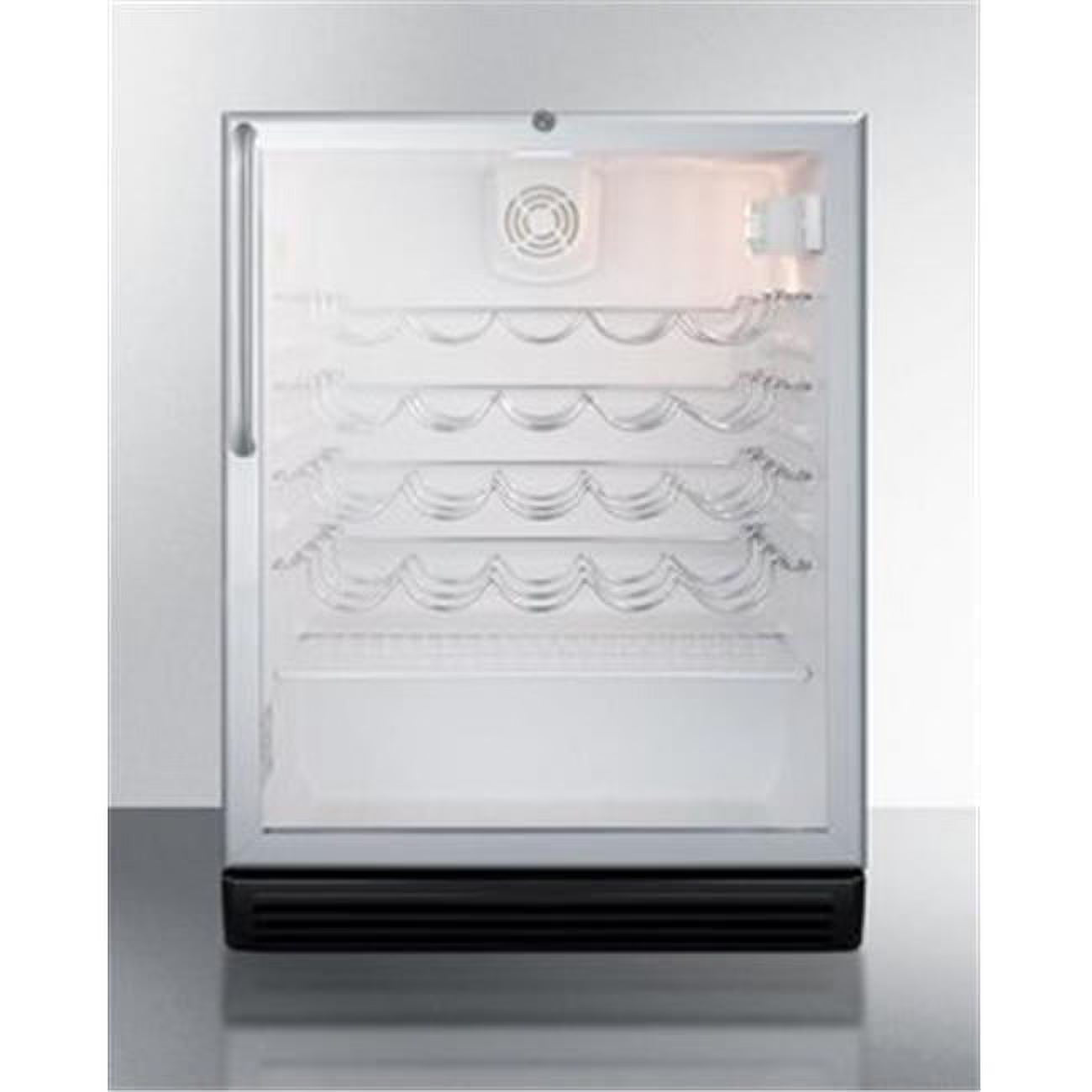 Black Glass Door Wine Cellar with Lock G892813