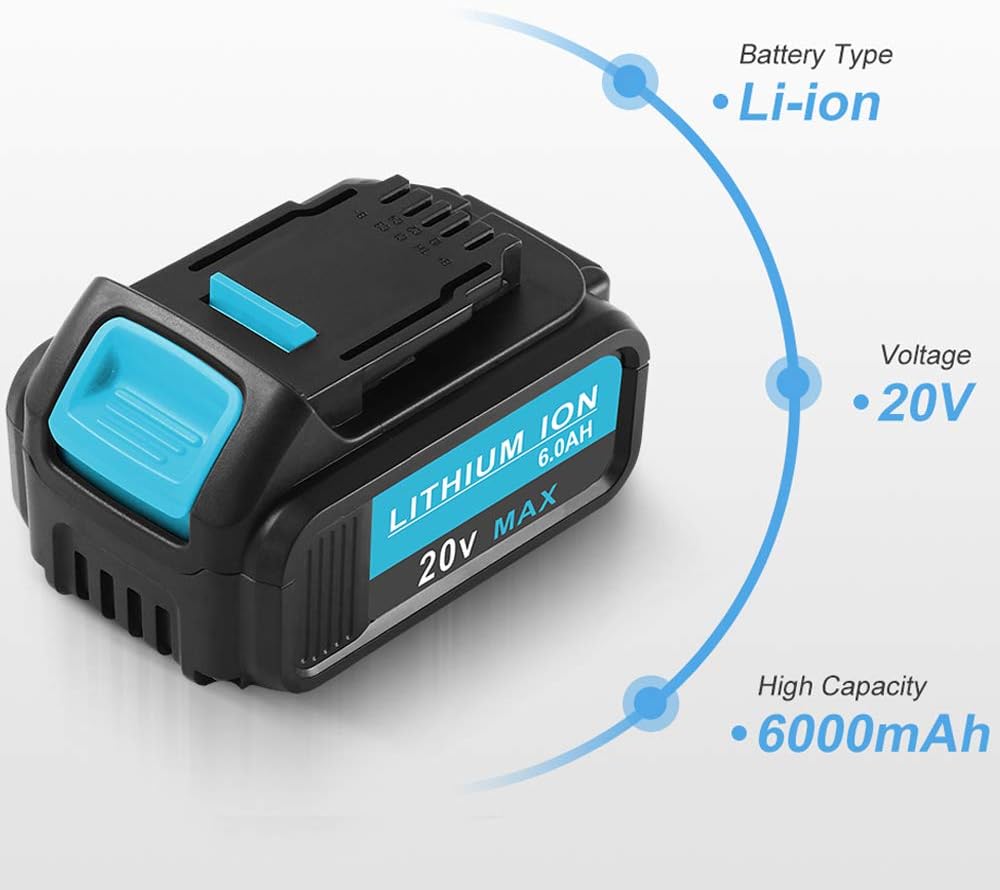 2-Pack 20V 6.0Ah Lithium Ion Battery Replacement for 20V Cordless Power Tools K740