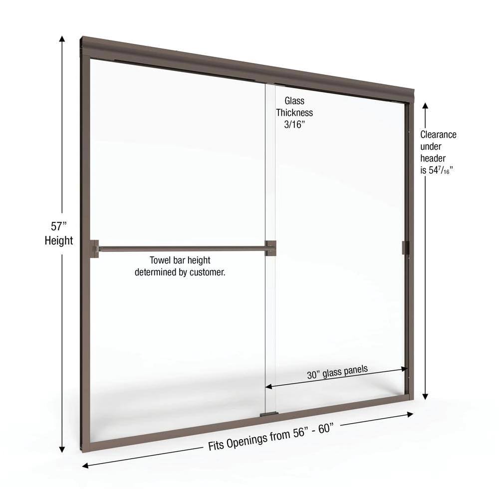 Bypass Framed Tub Door with Obscure Oil Rubbed Bronze Y517
