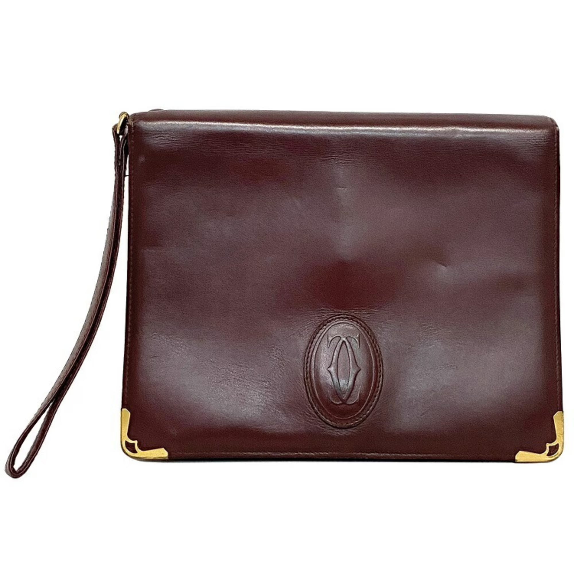 Bordeaux Leather Clutch Bag X9403