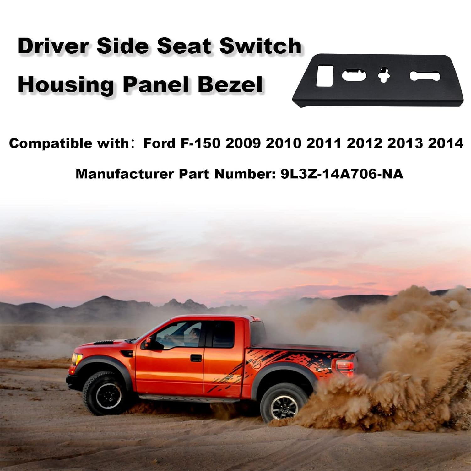 Driver Side Seat Switch Housing Panel Bezel Black Pack of 2 Z5853
