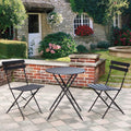 3pc Metal Folding Bistro Set, 2 Chairs and 1 Table, Macaron Blue L874443