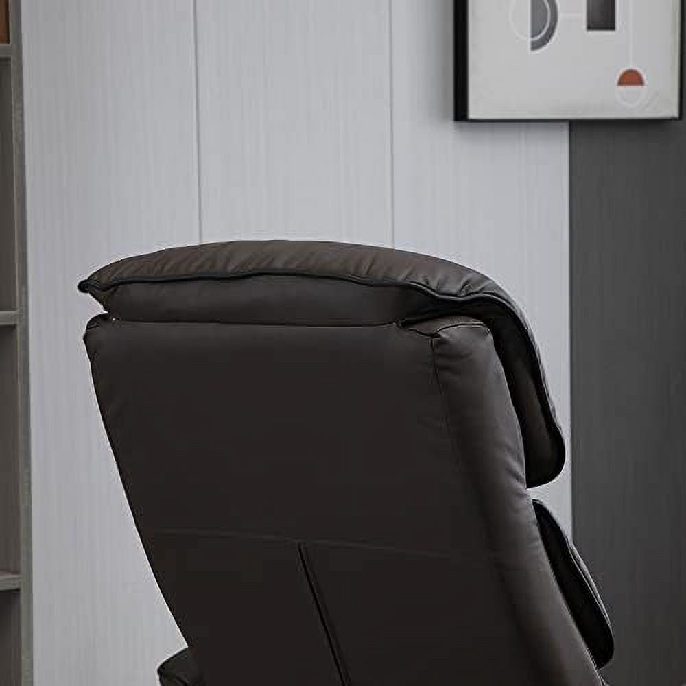 Cream White PU Leather Swivel Recliner Chair with Ottoman P230
