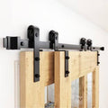 5ft Single Track Bypass Barn Door Hardware Double Doors Kit L690