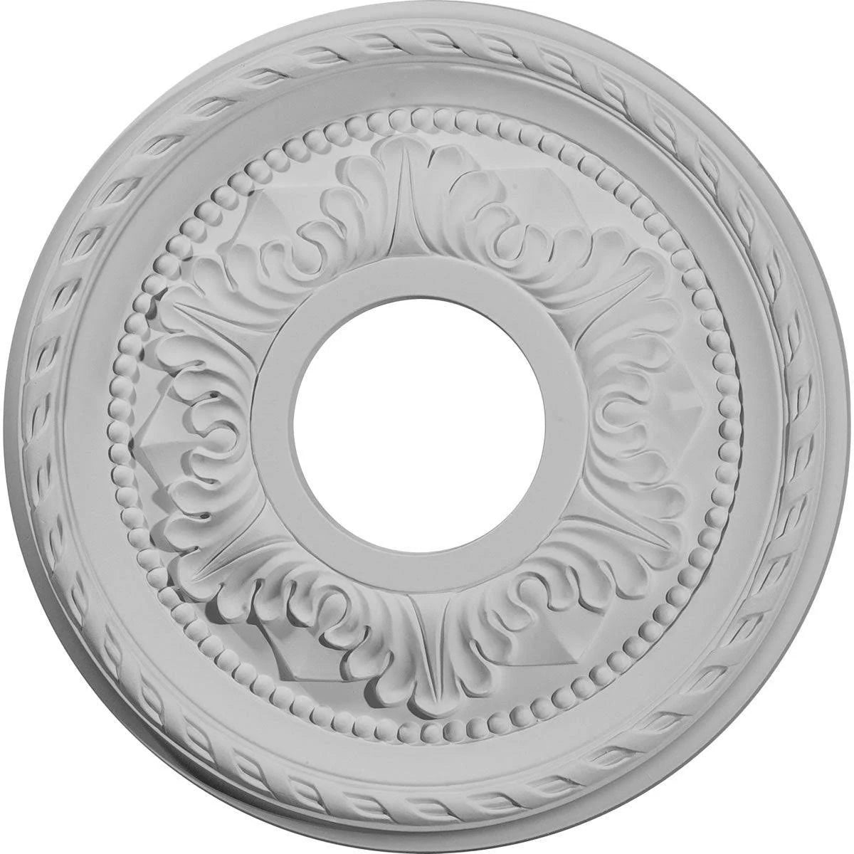 12 1/8x22OD x 3 1/2x22ID x 1x22P Hand-Painted Pearl White Ceiling Medallion G904349