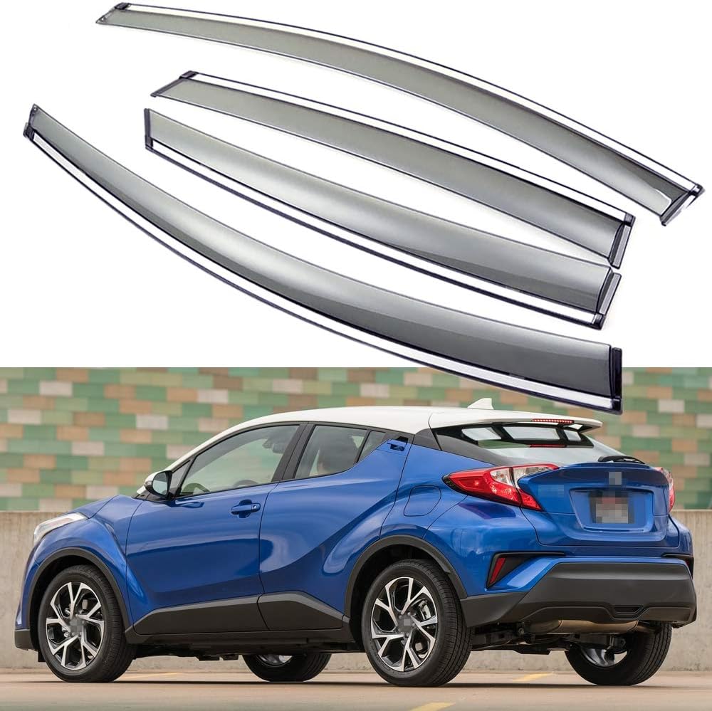 Car Window Visor Vent Shade Deflector Sun/Rain/Fog Guards Pack of 2 A850