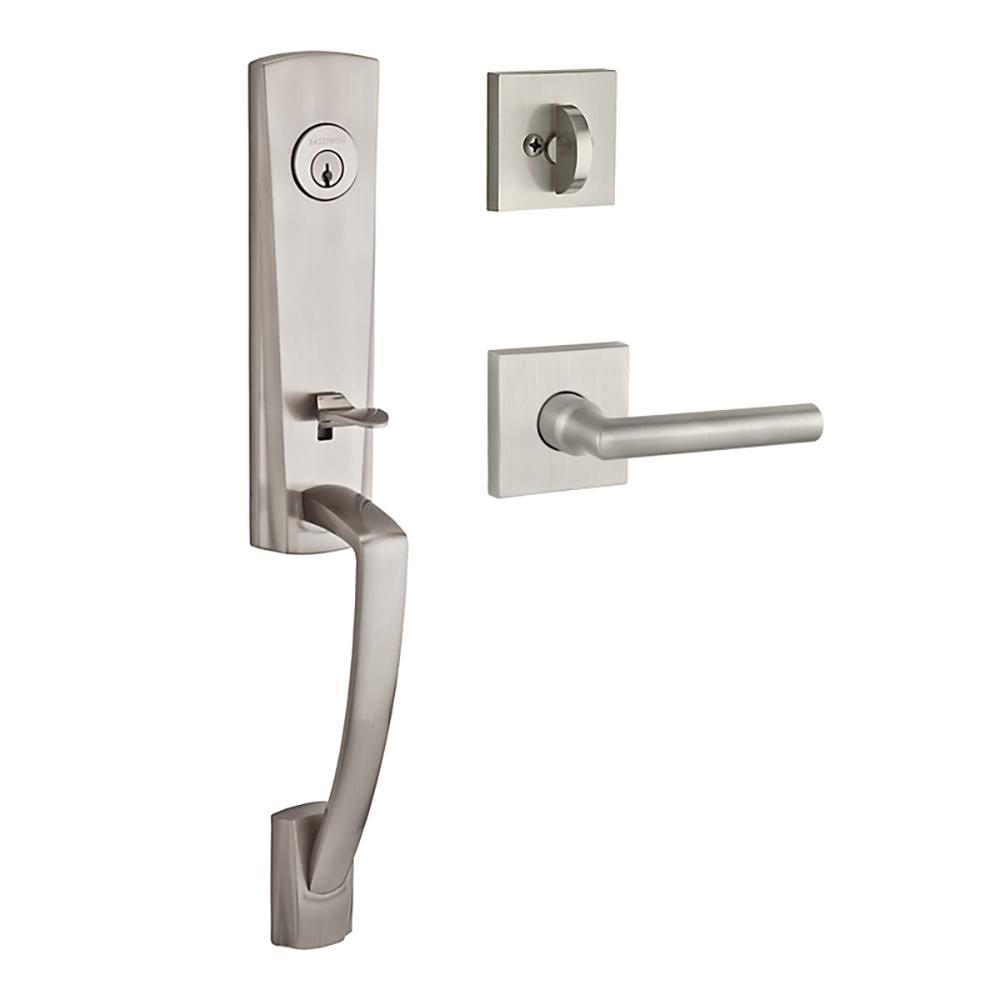 Satin Nickel Tube Lever Door Handleset P311076