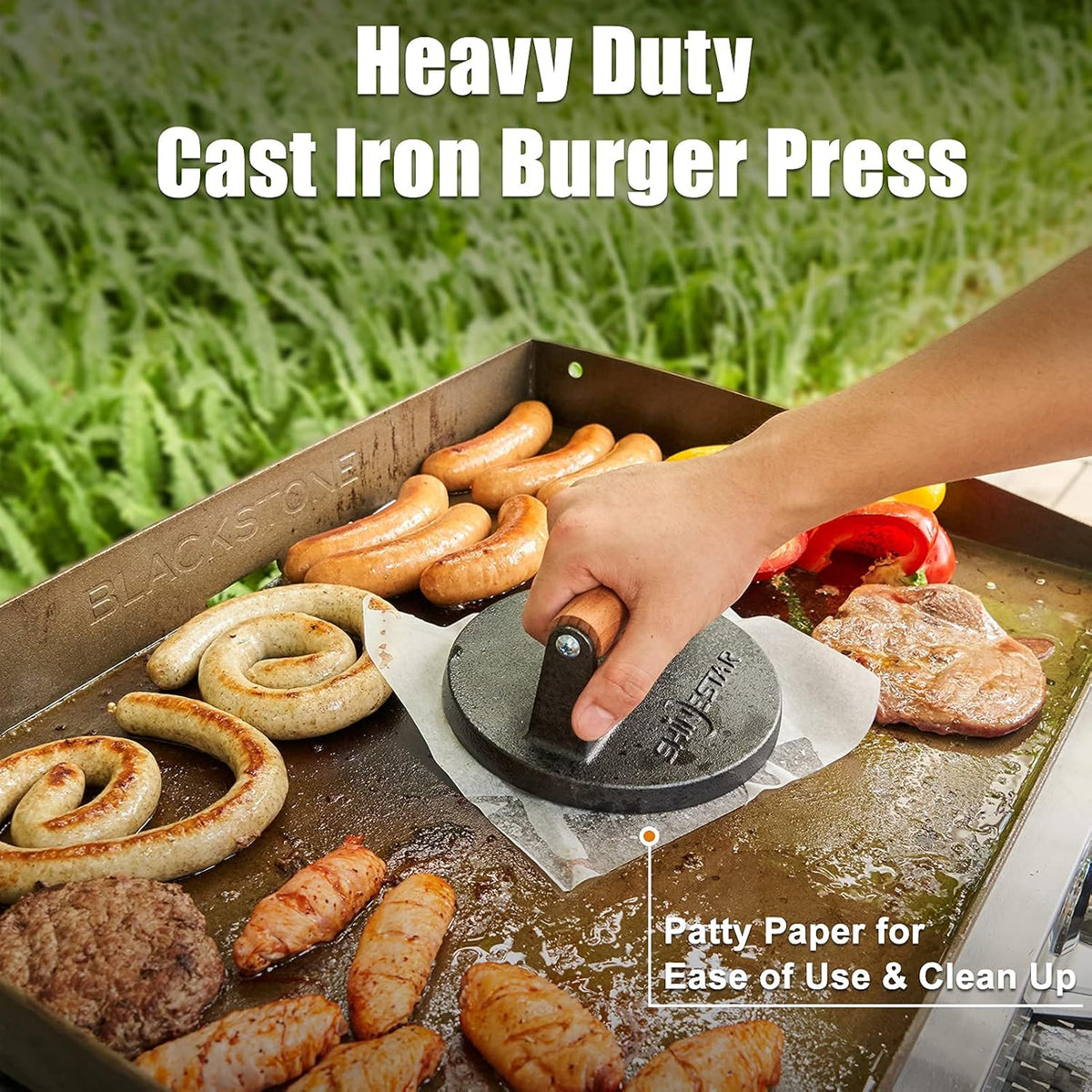 8-Piece Griddle Accessories Kit with Melting Dome, Burger Press, 3 Spatulas M256