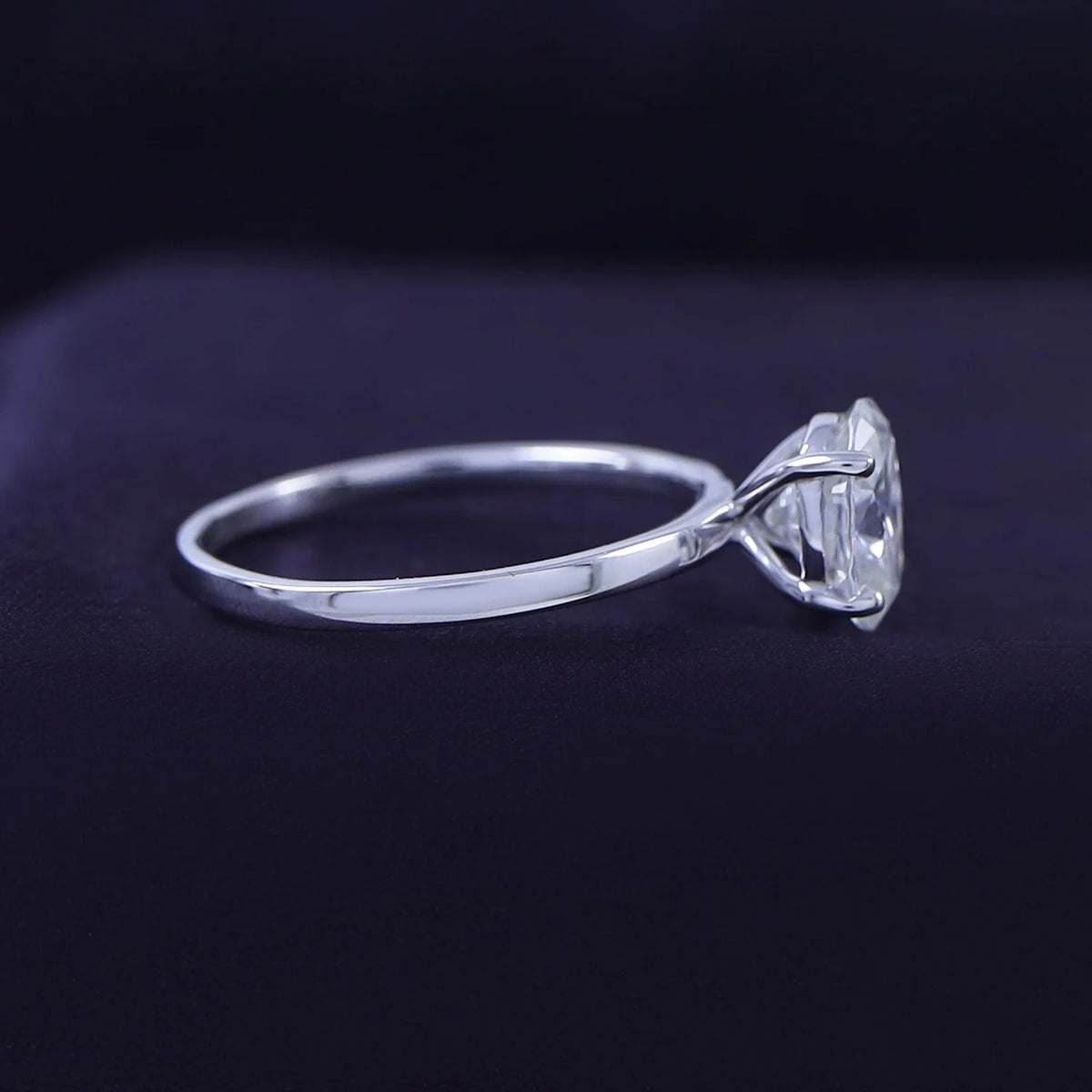 1 1/3 Carat Oval Shape Lab Created Moissanite Diamond Solitaire Engagement Ring In 14K White Gold Over Sterling Silver T81490