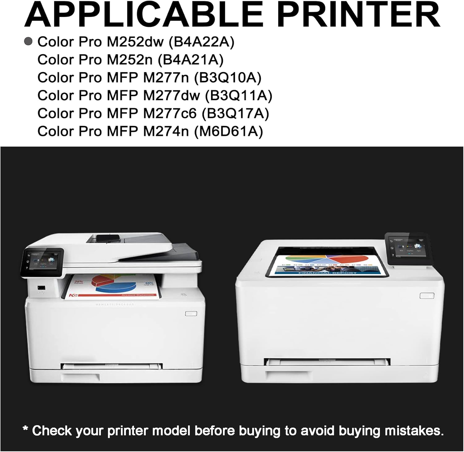 1 Pack Cyan 201X CF401X Toner Cartridge for HP Color Pro M252dw M252n MFP M277n M277dw M277c6 M274n Printer D264097