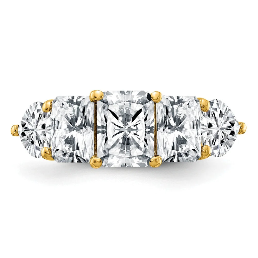 14K Yellow Gold Moissanite Ring, Size 8 F60028