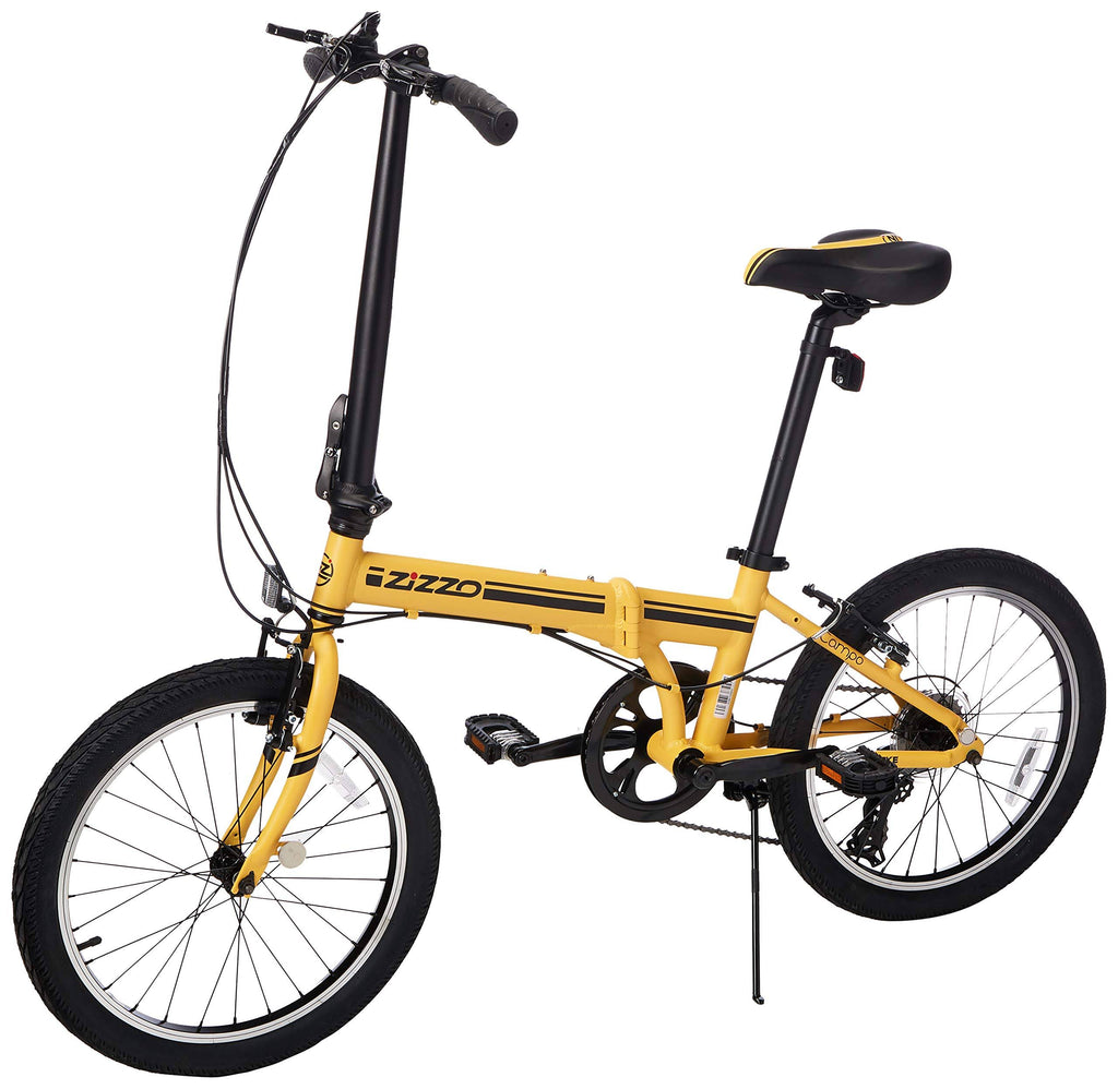 Yellow 7-Speed Aluminum Folding Bike B9586